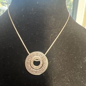 Brighton Central Park Medallion Floating Pendant  Silver Plate Necklace